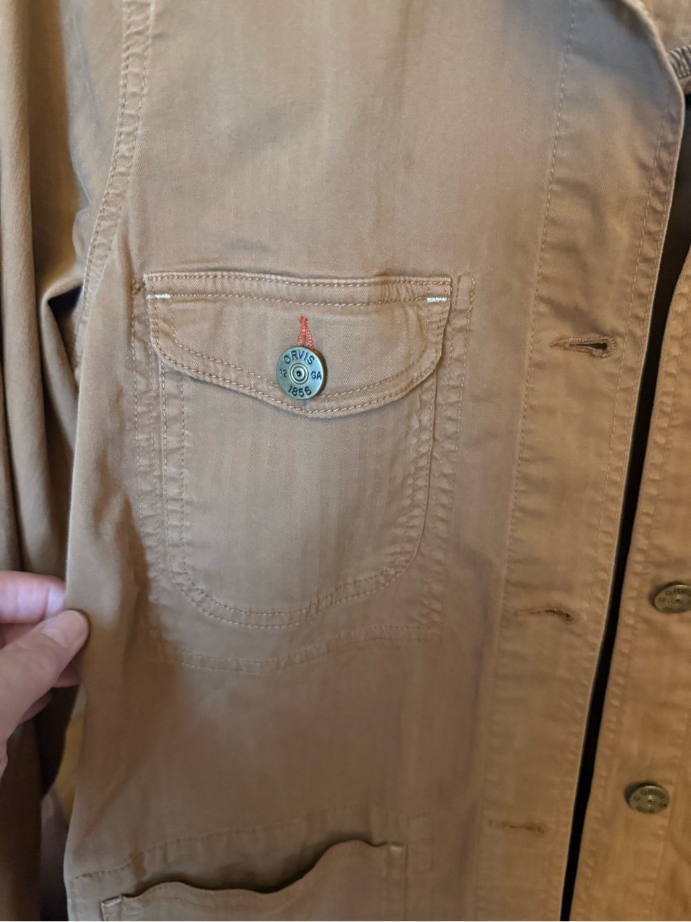 Orvis organic cotton blend utility chore jacket in a tan shade, M 2021 edition - Picture 8 of 12